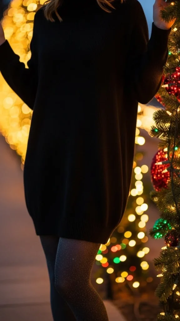 Black-Sweater-Dress-with-Sparkly-Tights.