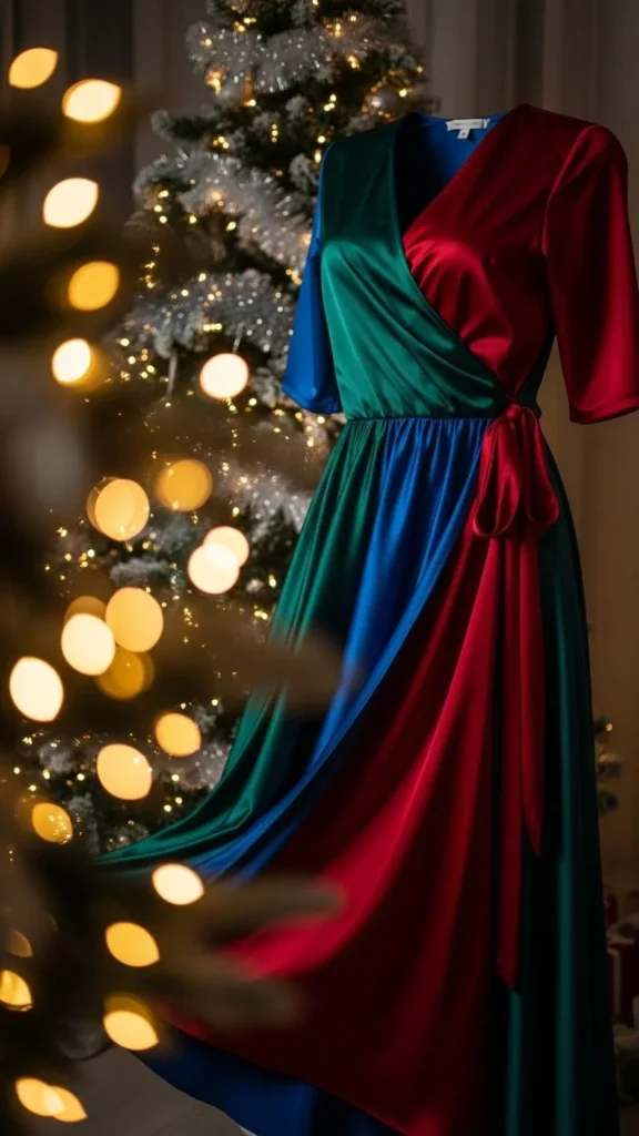 Jewel-Tone Wrap Dress